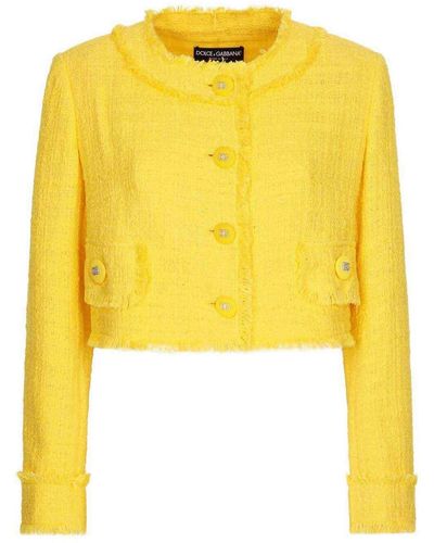 Dolce & Gabbana Short Tweed Jacket - Yellow