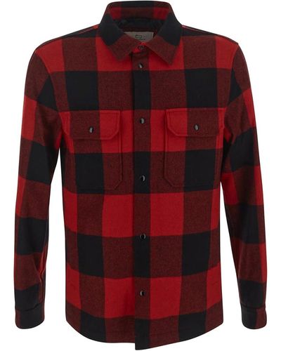 Woolrich Overshirt In Flannel - Red
