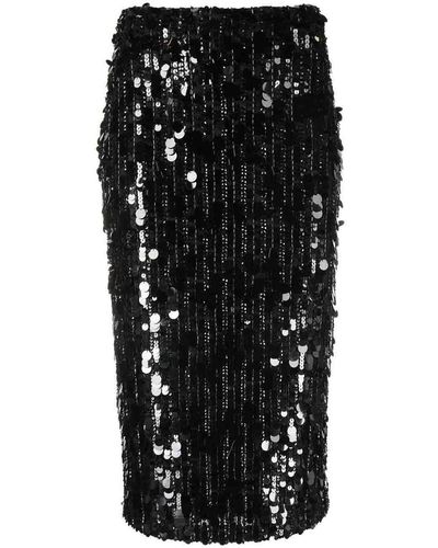 P.A.R.O.S.H. Sequin-embellished Pencil Skirt - Black