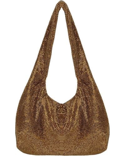Kara Armpit Bag With Crystal Decoration - Brown