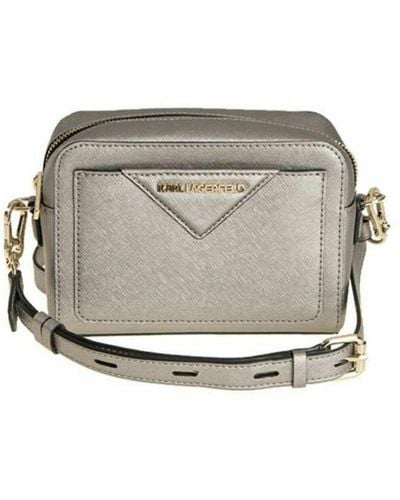 Karl Lagerfeld Saffiano Effect Leather Bag - Gray