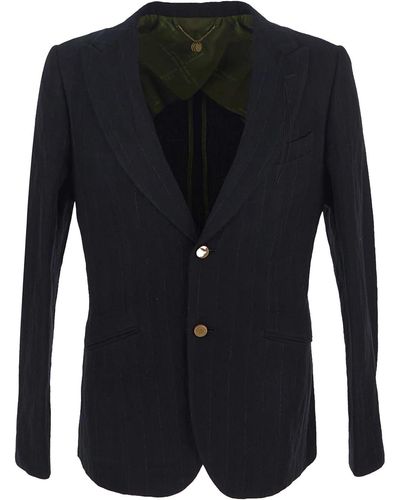 Maurizio Miri Blue Suit With Button - Black