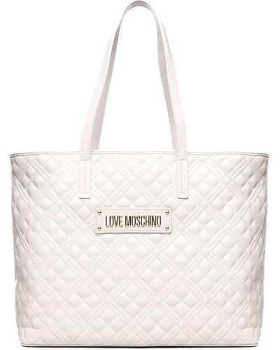 Love Moschino Shoulder Bag With Logo - Natural