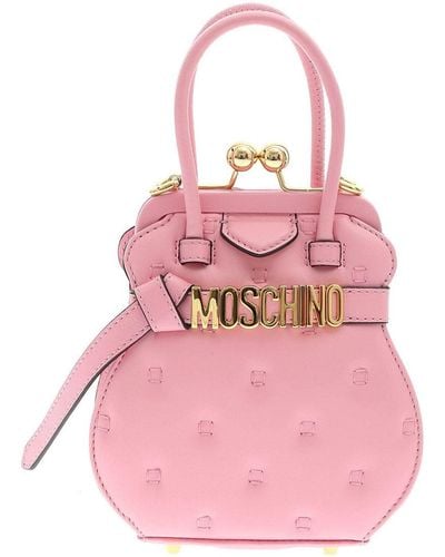 Moschino Inside Out Quilting Handbag In - Pink