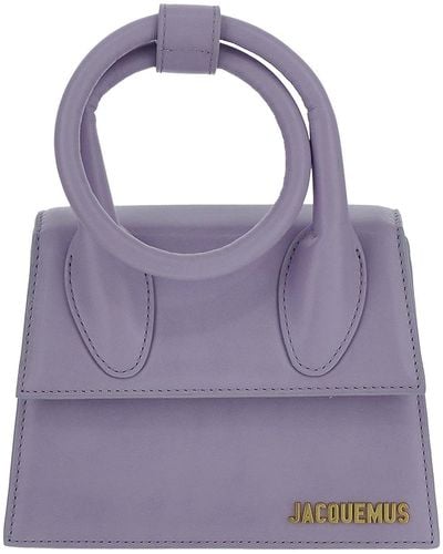 Jacquemus Handbag In Lilac Smooth With Coiled Handstrap - Purple