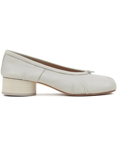 Maison Margiela Tabi New Leather Ballerina Shoes - White