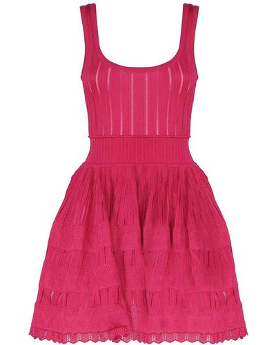 Alaïa Viscose Knit Dress - Pink
