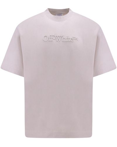 Off-White c/o Virgil Abloh Organic Cotton T-shirt With Embroidered Logo - Pink