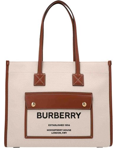 Burberry Medium Shopping Bag - Natural