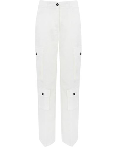 Liviana Conti Linen Cargo Pants - White