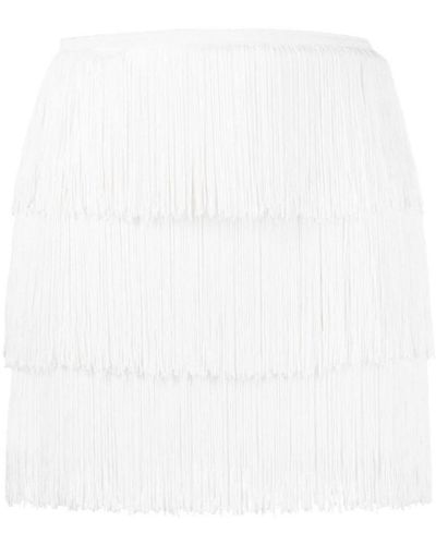 Norma Kamali Fringe Miniskirt - White