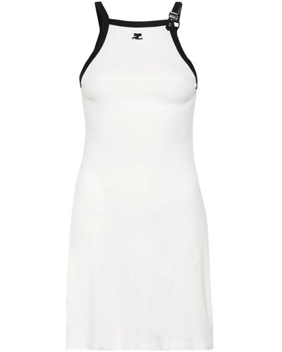 Courreges Contrast Stich Dress - White