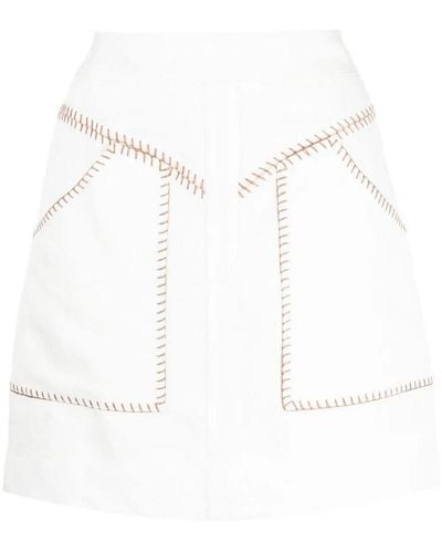 Aje. Sahira Barbstitch Mini Skirt - White