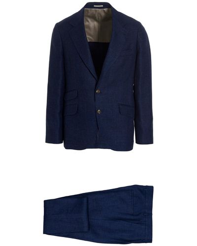 Brunello Cucinelli Linen Blend Suit - Blue
