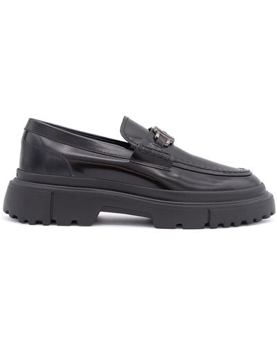 Hogan Leather Loafers - Grey