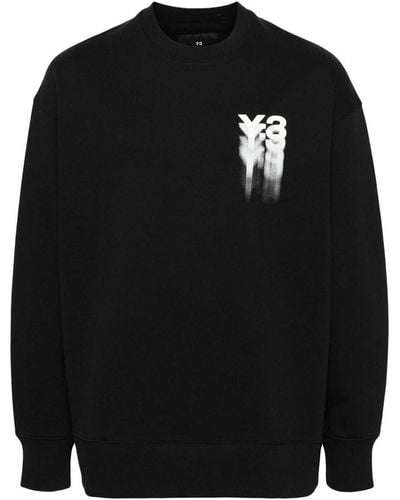 Y-3 Logo Organic Cotton Sweatshirt - Black