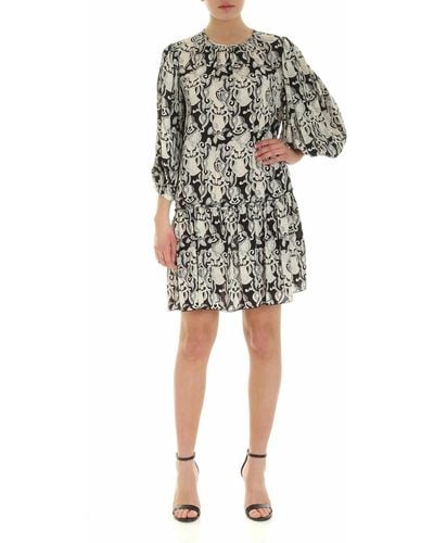See By Chloé Viscose And Silk Dress In Back And White - Black