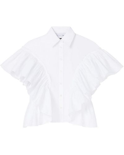 AZ FACTORY Ruffled Sleeves Cotton Shirt - White