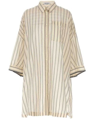 Brunello Cucinelli Striped Shirt - Natural