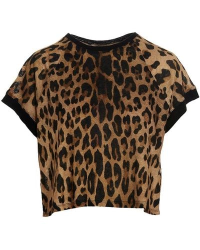 Balmain Leopard T-shirt - Brown