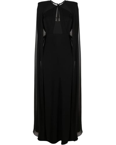 Roland Mouret Cape-detailed Cady Maxi Dress - Black