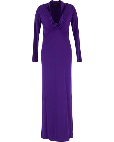 Versace Long Cocktail Dress - Purple