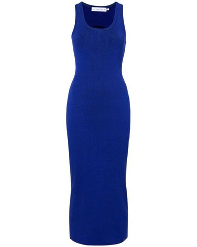 Proenza Schouler Reese Dress In Plaited Rib Knits - Blue