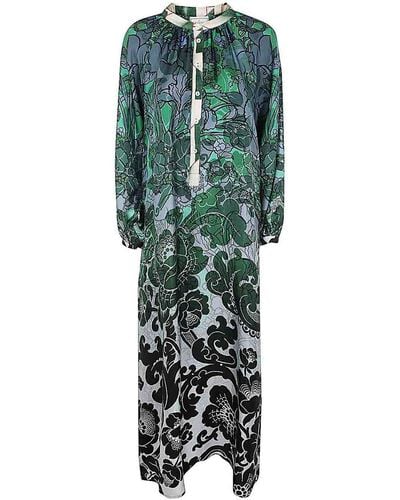 Pierre Louis Mascia Printed Silk Twill Dress - Green