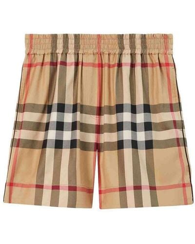 Burberry Check-pattern Shorts - Natural