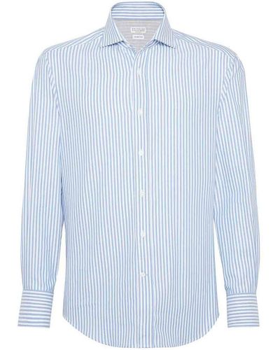 Brunello Cucinelli Striped Shirt - Blue
