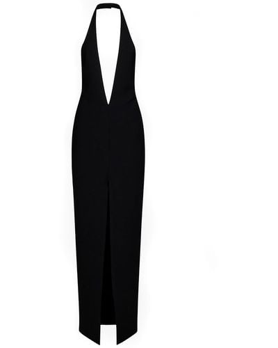 Monot Crepe Long Backless Dress - Black
