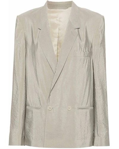Lemaire Double Breasted Jacket - White