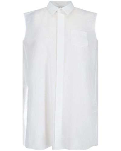 Sacai Mini Shirt Dress - White