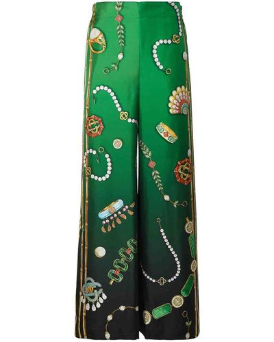 Casablancabrand Silk Trousers - Green