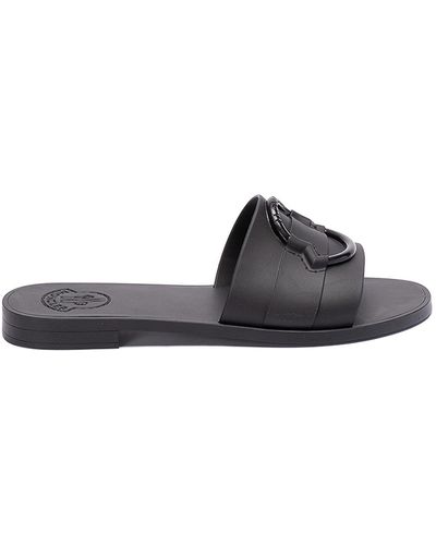 Moncler Mon Slide Flip Flops - Black