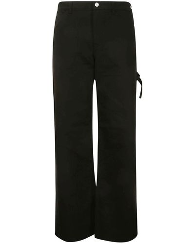 Courreges Sailor Denim baggy Trousers - Black
