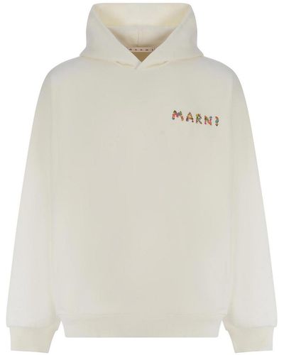 Marni Hooded Sweatshirt Made Of Cotton - White
