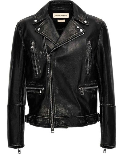 Alexander McQueen Essential Biker Jacket Quilted - Black