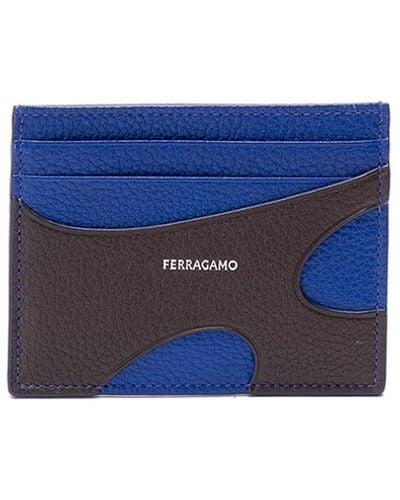 Ferragamo Cut Out Credit Card Case - Blue