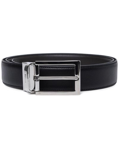 Zegna Reversible Leather Belt - White