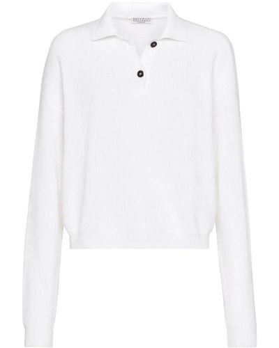 Brunello Cucinelli Ribbed Sweater - White