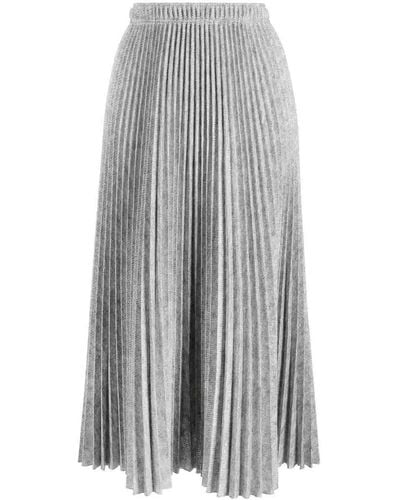 Ermanno Scervino Pleated Midi Skirt - Grey