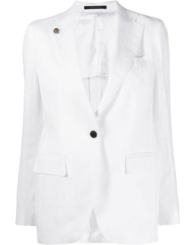 Gabriele Pasini Linen Single Breasted Jacket - White