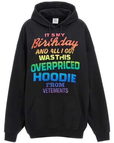 Vetements Overpriced Birthday Hoodie - Black