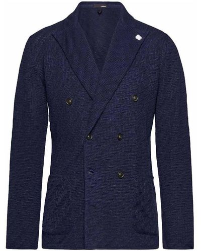 Lardini Long Single-breasted Coat - Blue