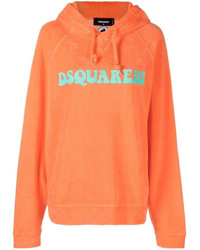 DSquared² Logo Cotton Hoodie - Orange
