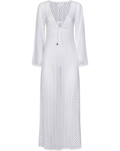Fisico Long Lace Dress - White