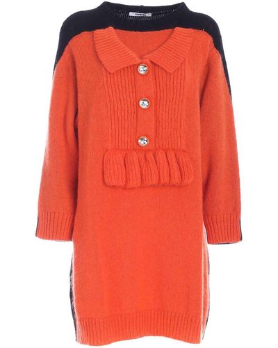 Vivetta Knit Dress In And Black - Orange