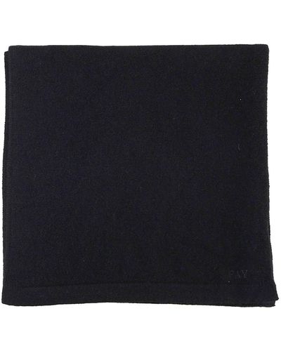 Fay Scarf In Cashmere With Little Logo Sign - Black