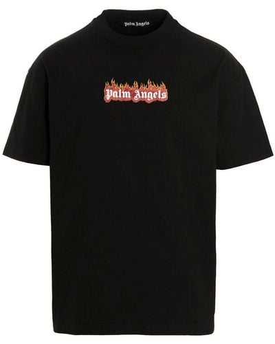 Palm Angels Logoed T-shirt - Black